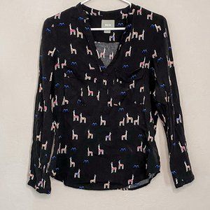 Anthropologie Llama Blouse